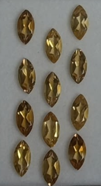 11.41crt Citrine 6X12mm Marquee (12 Pcs Box) BKK1022