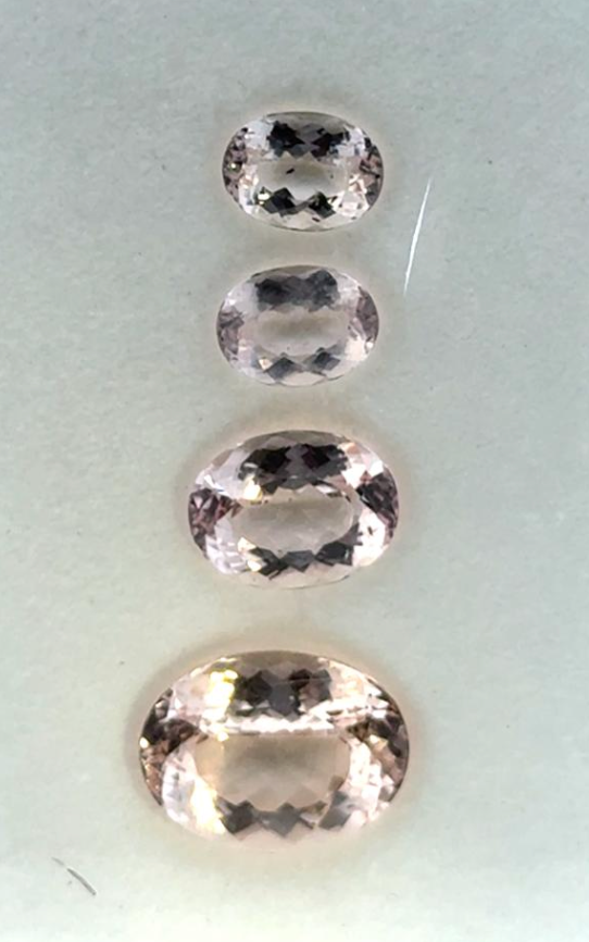 19.19ct PINK OVAL BRAZIL MORGANITE 4 STONE SET DXBCS7187