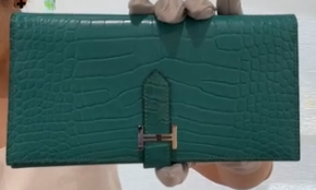 Hermes Blue Paon Matte Alligator Bearn Wallet PHW #A 2017 SYC2310
