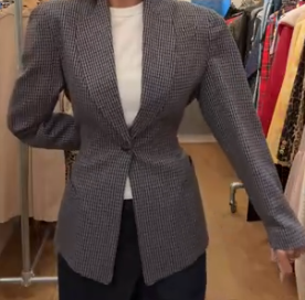 MUGLER grey houndstooth jacket AGC4004