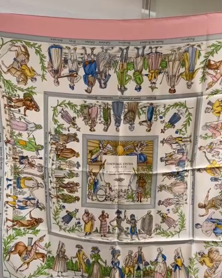 Hermes Silk Scarf 90 Pink SYC2360