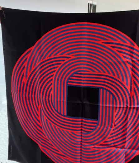 Hermes Silk Scarf 90 Black/Red SYC2359
