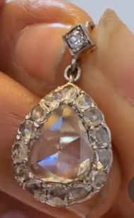 Old Mine Cut Diamond Earrings from Victorian Era HKDXB0970
