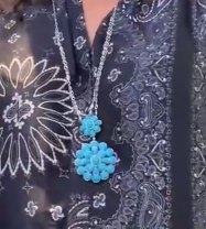 Sleeping Beauty Turquoise Necklace with Diamonds HKDXB0943
