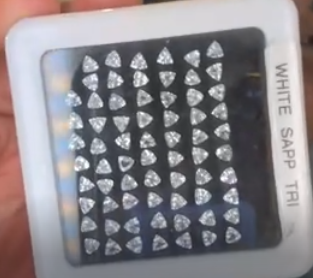 8.28ct White Sapphire Calibration Set Trillion 3mm (68 pcs) THAIC0512