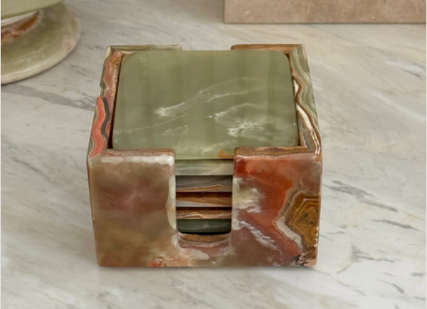 Jade Square Green Onyx Coasters