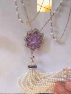 Amethyst Tassel Necklace  HKDXB0934