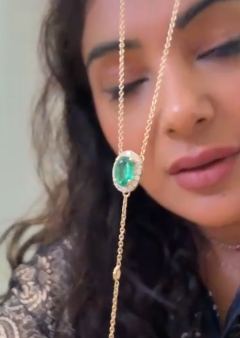 Emerald Lariat Necklace in WG HKDXB0932