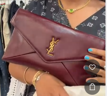 YSL Burgundy Clutch SYC1934