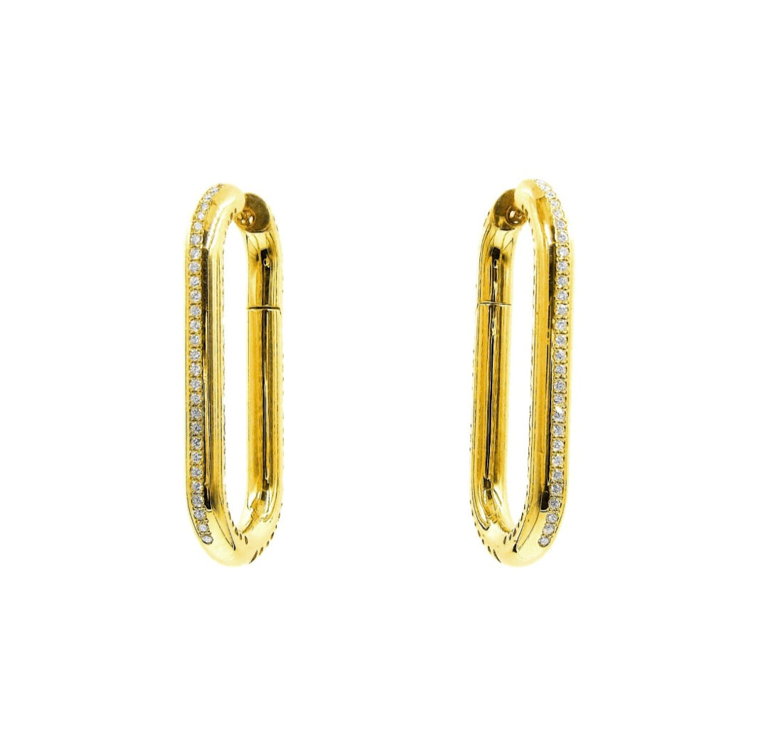 Crivelli 18K Gold Diamond Squared Hoop Earrings ASC5501