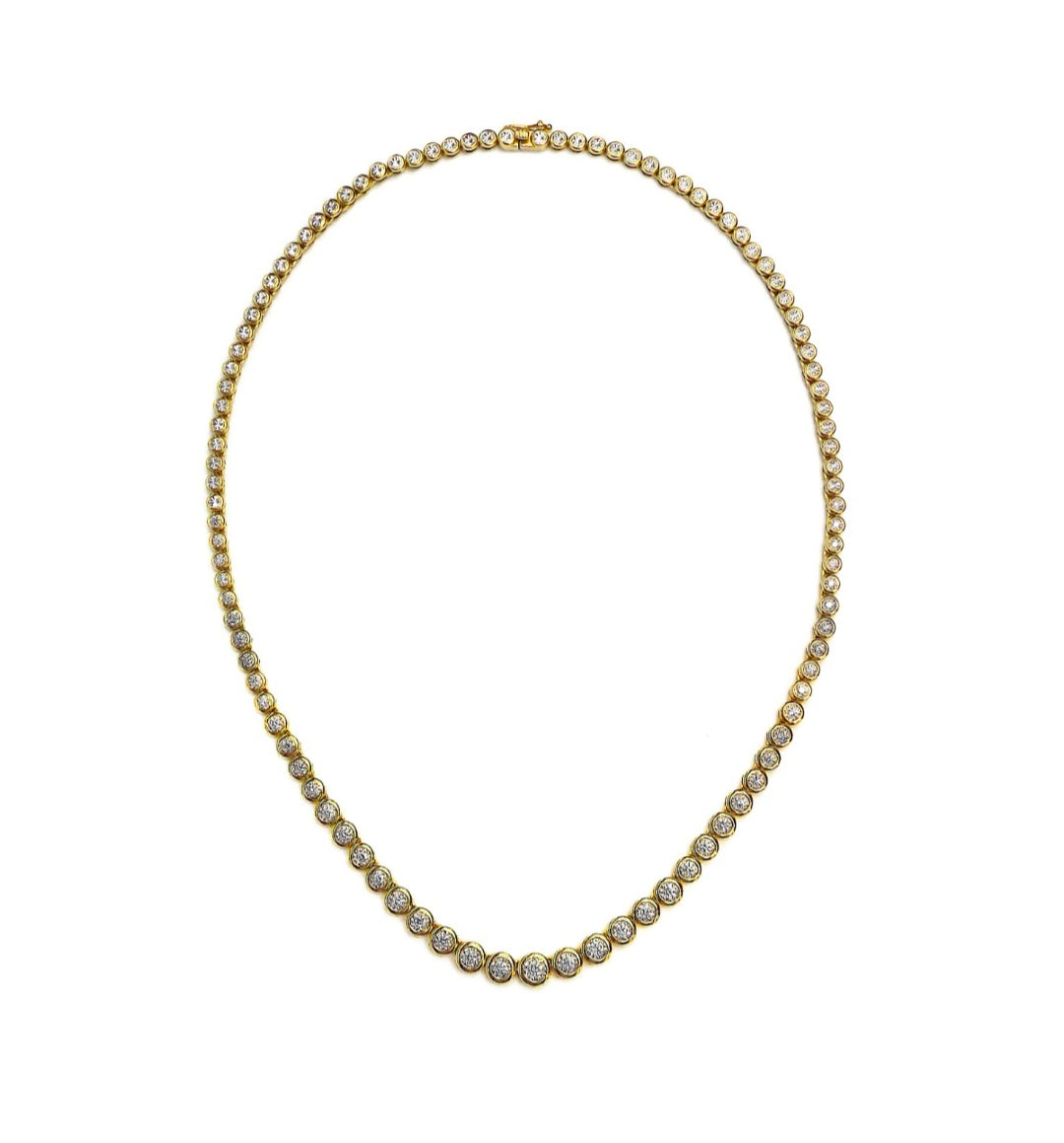 14kt gold Illusion set diamond tennis necklace 2.06 ct ASC4987