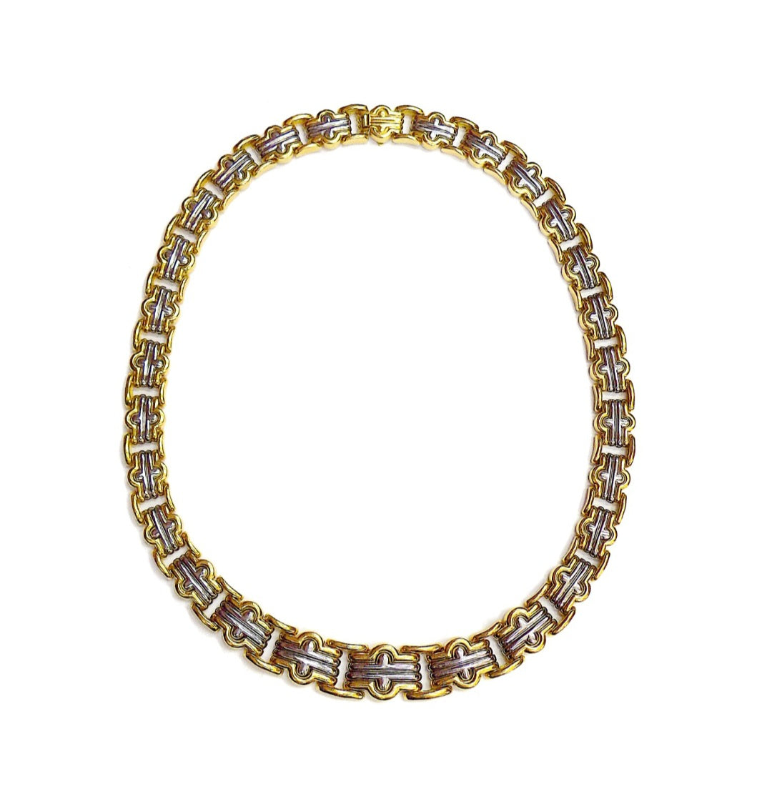 Bulgari Gold and Steel Parentesi Necklace ASC5498