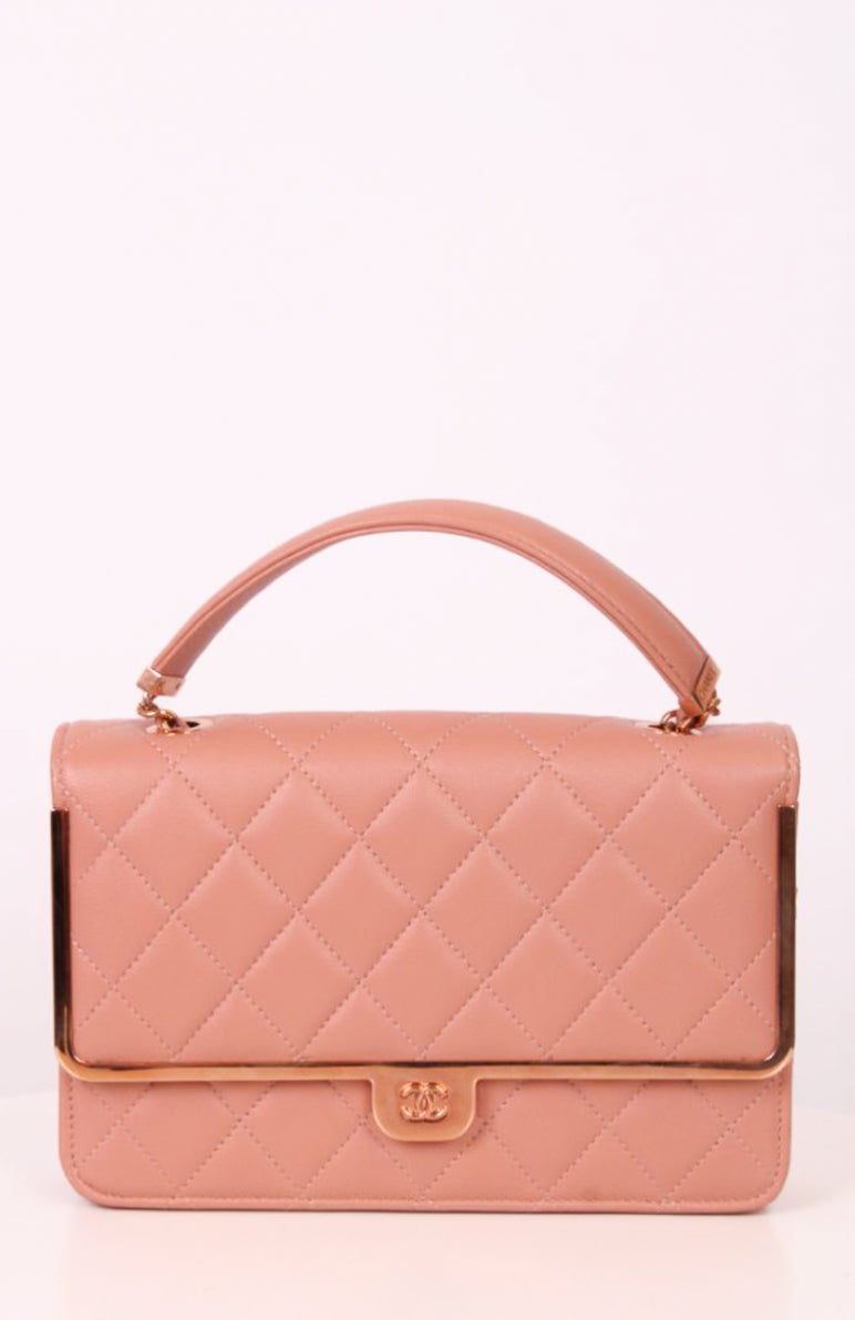 Chanel Quilted Wallet On Chain Pink