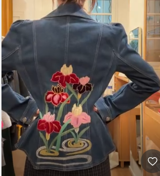CHRISTIAN DIOR denim bar jacket with hearts AGC3827