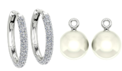 Golden South Sea Pearl Drop with Diamond Earrings in 18K White Gold
