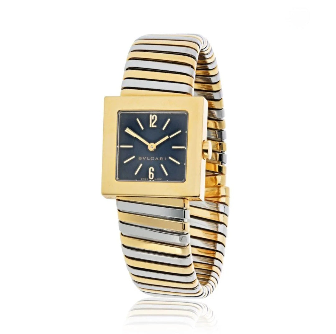 Bvlgari Quadrato 18K Two-Tone 22mm Square Dial Watch ASC7038