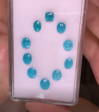 4.62ct Neon Blue Paraiba Ethiopia Set 10 pcs THAIC0702