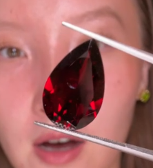 12.10ct Red Garnet Pear  THAIC0634