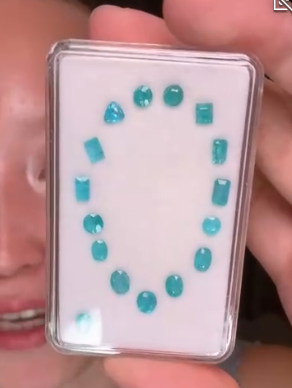 2.90ct Neon Blue Paraiba Ethiopia Set 16 pcs THAIC0701