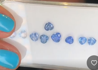 4.80ct Ceylon Blue Sapphire Heart Set (9 pcs) THAIC0181