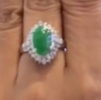 3ct Jade with 0.4 ct Diamonds Ring HKDXB0998