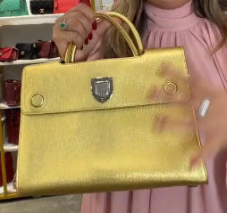 Christian Dior Metallic Gold Diorever Top Handle Tote Bag SYC2248