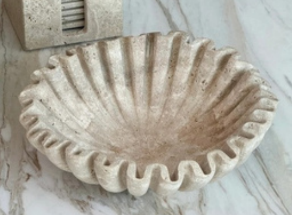 Gracie Travertine Fruit Bowl