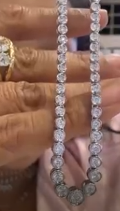 BAJ0468 PT900 Diamond Tennis Necklace HKDXB0995