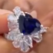 Blue Sapphire with Rose Cut Diamonds Ring BAJ0293 HKDXB0994