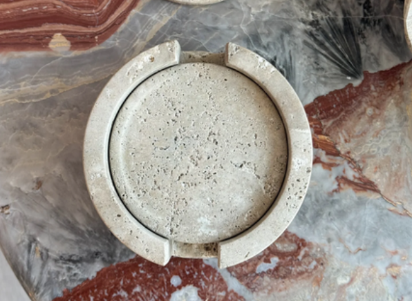 Shantel Round Travertine Coasters