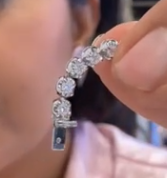 FOR LUCY 2ct PT900 Cupcake Setting Diamond Tennis Bracelet BAJ0481- size 17 HKDXB0992