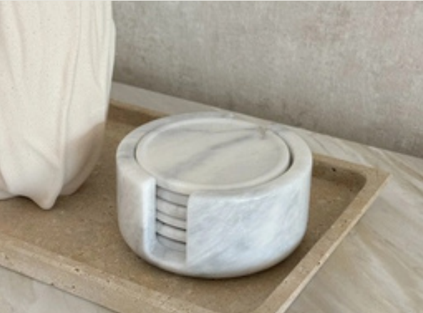 Angelica Round Marble Coasters
