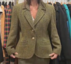 YVES SAINT LAURENT Green tweed tailor sweet  AGC3939