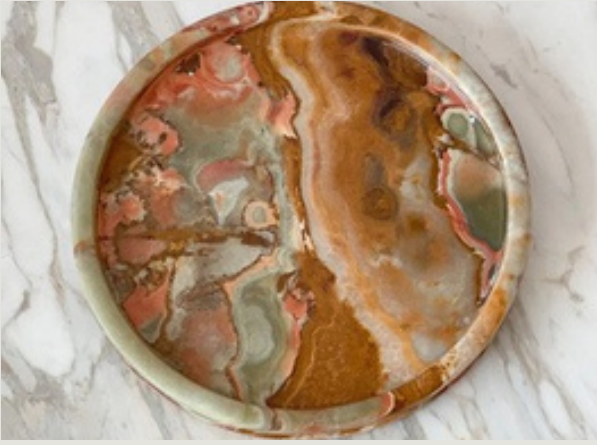 Jade Round Onyx Tray