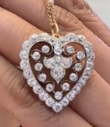 Old Mine Cut Diamond Heart Pendant HKDXB0975
