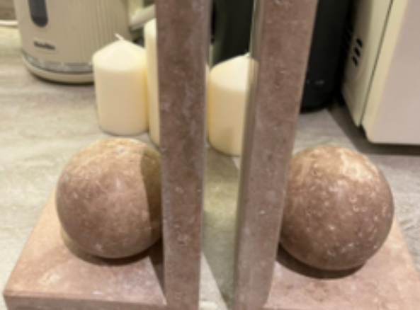 L-shape Travertine Bookends