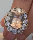 Imperial Topaz Ring with Old Mine Cut Diamonds HKDXB0972