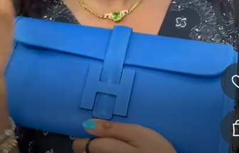 Hermes Jige Clutch Blue Frida #A SYC1928