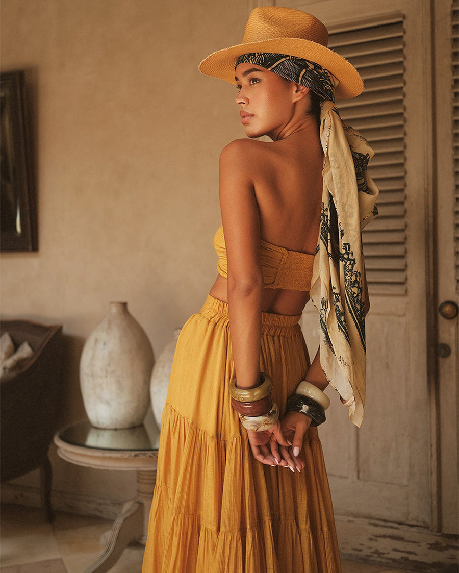 Suit California Amber Top and Skirt Yellow