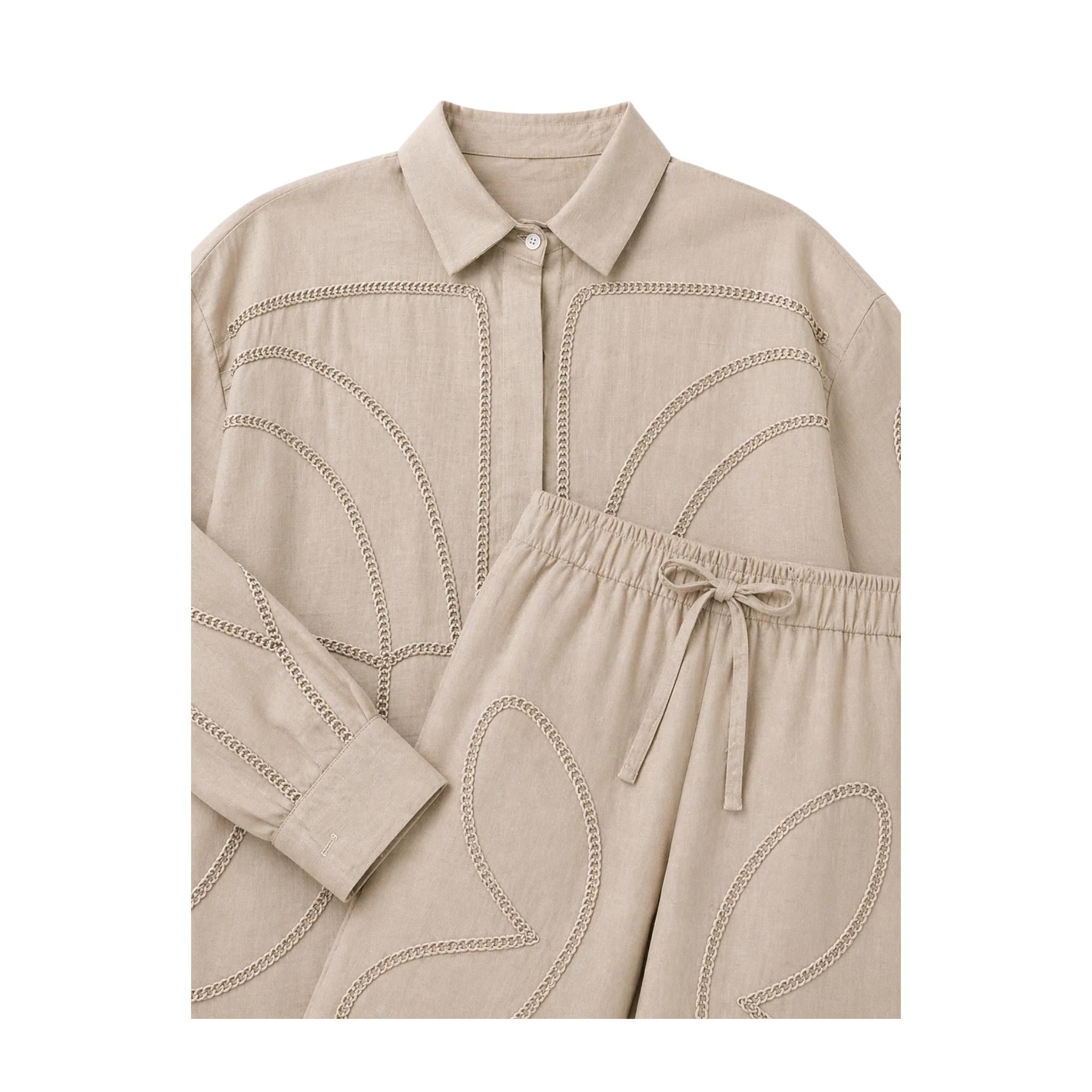 THREAD FLOW LINEN CO-ORD SET زوج (SHIRT & PANTS قميص وبنطلون) “MINA"