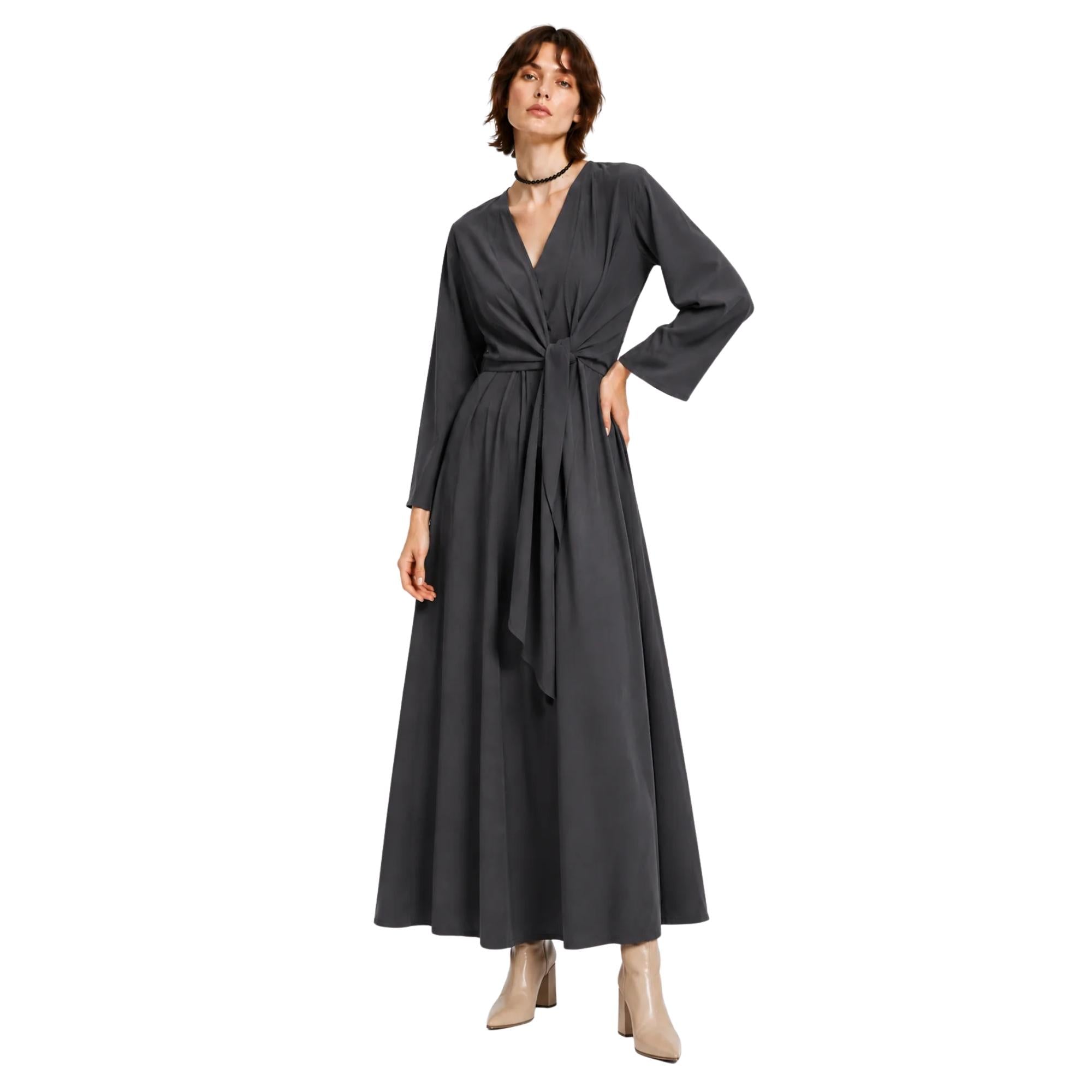TIE-FRONT A-LINE MIDI DRESS فستان “ASTER”