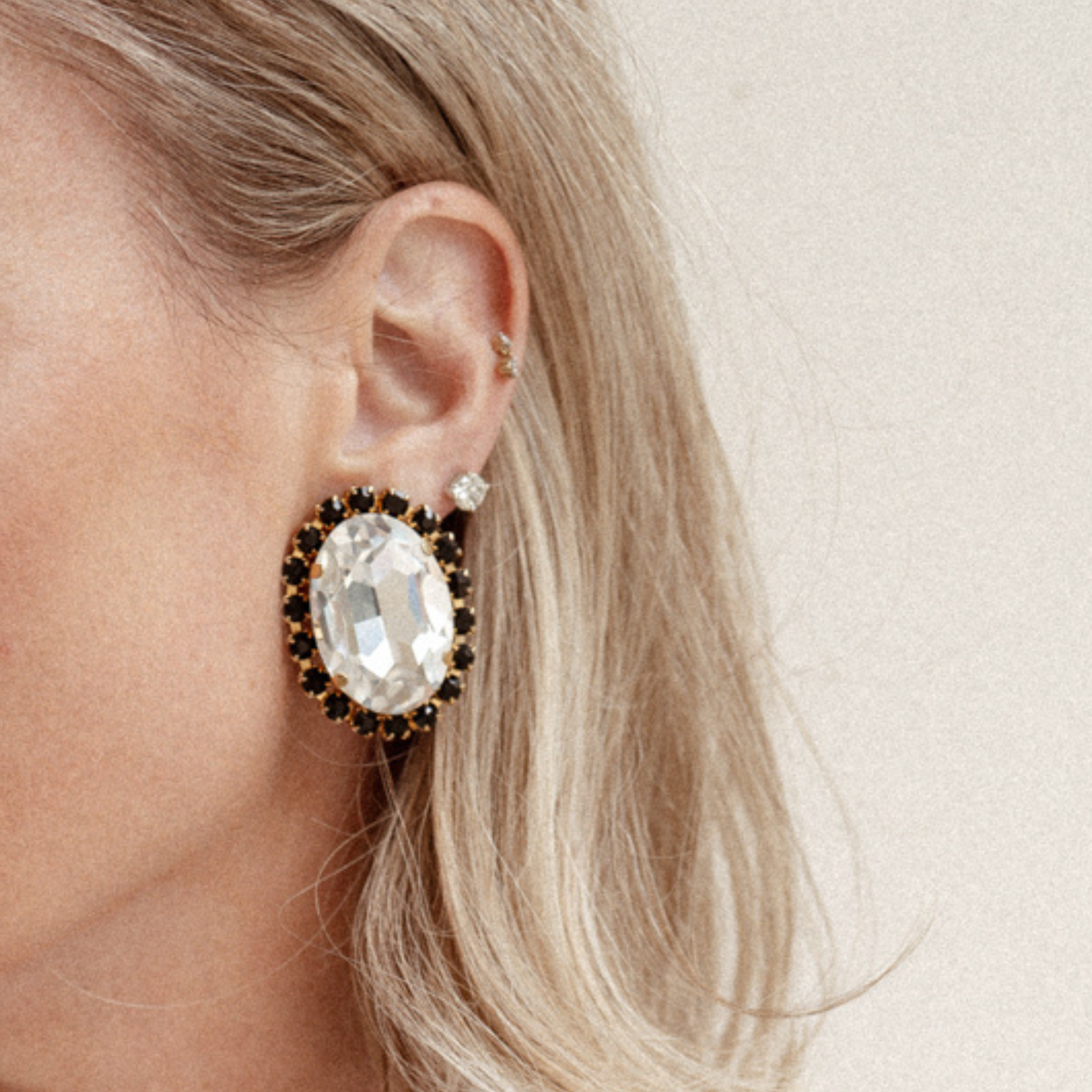 Vintage Oval Halo Earrings