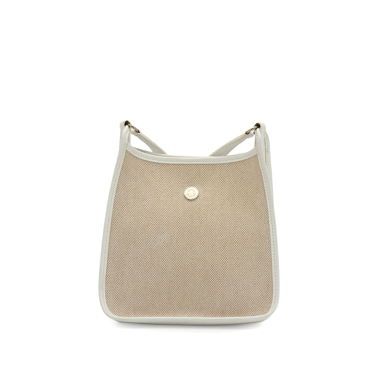 HERMES VESPA TPM WHITE TOILE H VEAU EPSOM SHOULDER BAG 2004 SQUARE H PALLADIUM HARDWARE 90343014
