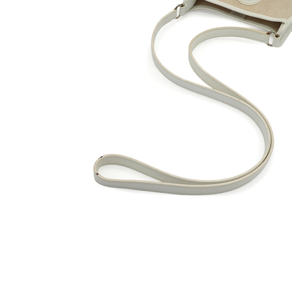 HERMES VESPA TPM WHITE TOILE H VEAU EPSOM SHOULDER BAG 2004 SQUARE H PALLADIUM HARDWARE 90343014