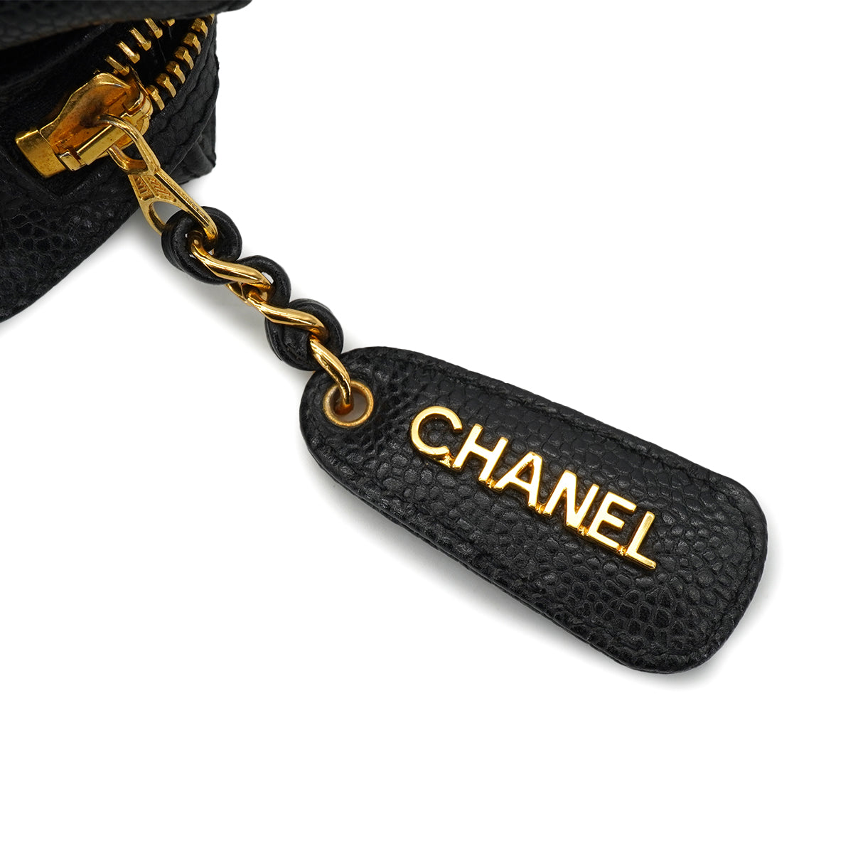 VINTAGE CHANEL MATELASSE CHAIN SHOULDER BAG BLACK CAVIAR SKIN GOLD HARDWARE 90332384