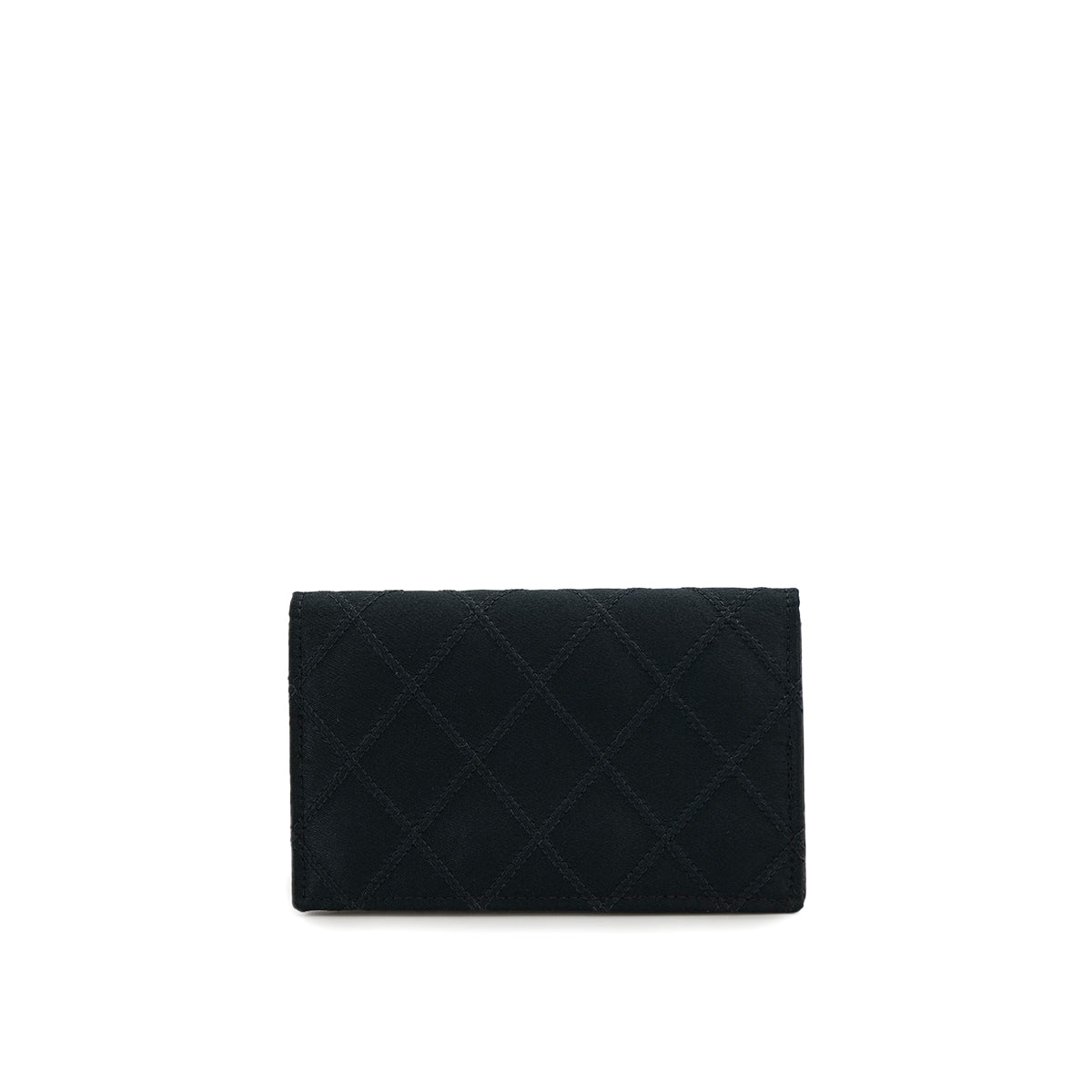 VINTAGE CHANEL BICOLORE COIN PURSE WALLET BLACK SATIN RHINESTONE 90319707