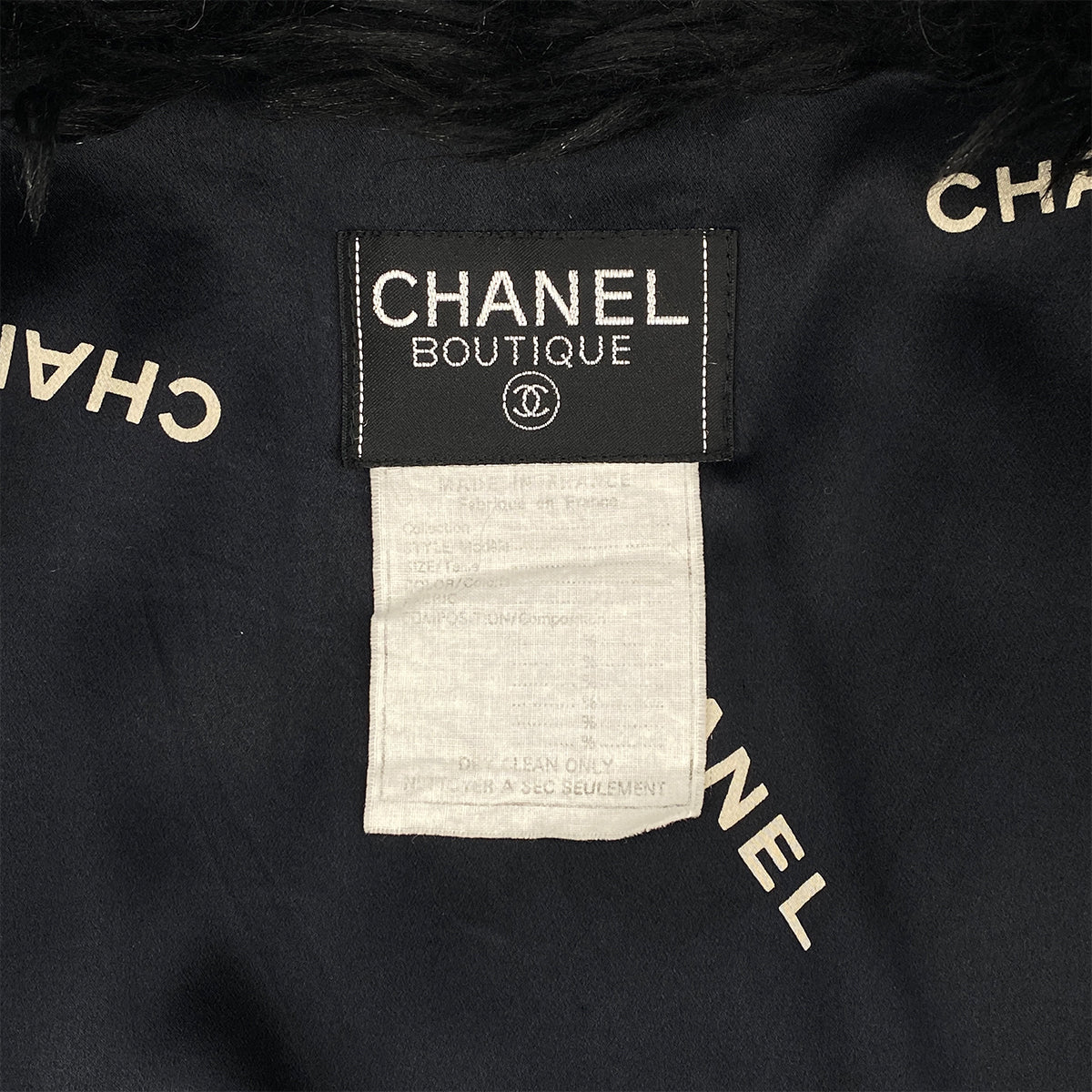 VINTAGE CHANEL BICOLOR FANTASY FUR COAT WHITE BLACK RTW 90319627