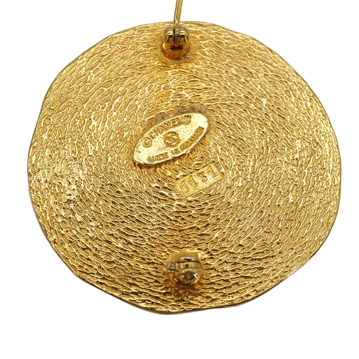 VINTAGE CHANEL BROOCH 31 RUE CAMBON LOGO ROUND GOLD ACCESSORY 90337713