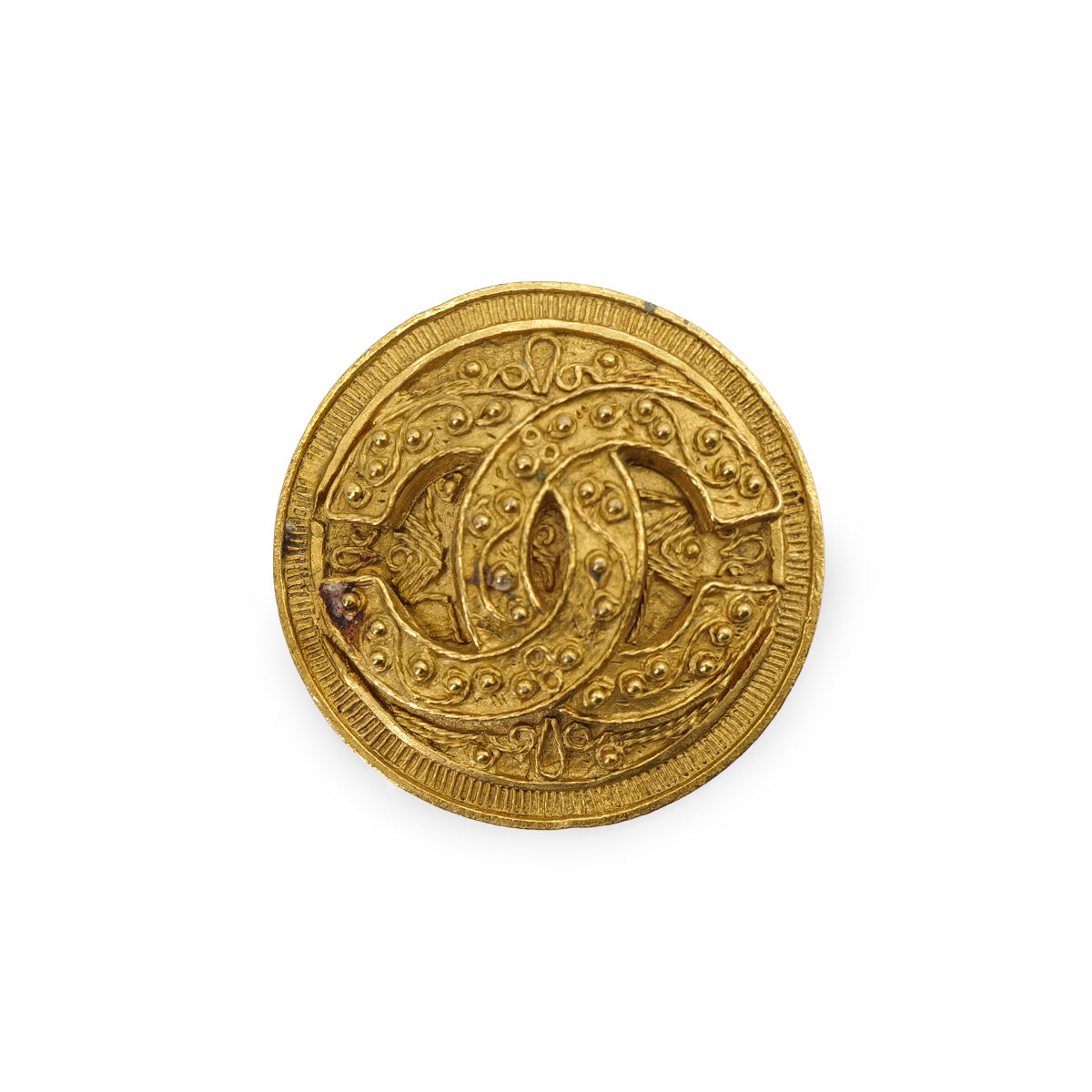 VINTAGE CHANEL BROOCH COCOMARK GOLD ACCESSORY 94A 90319950