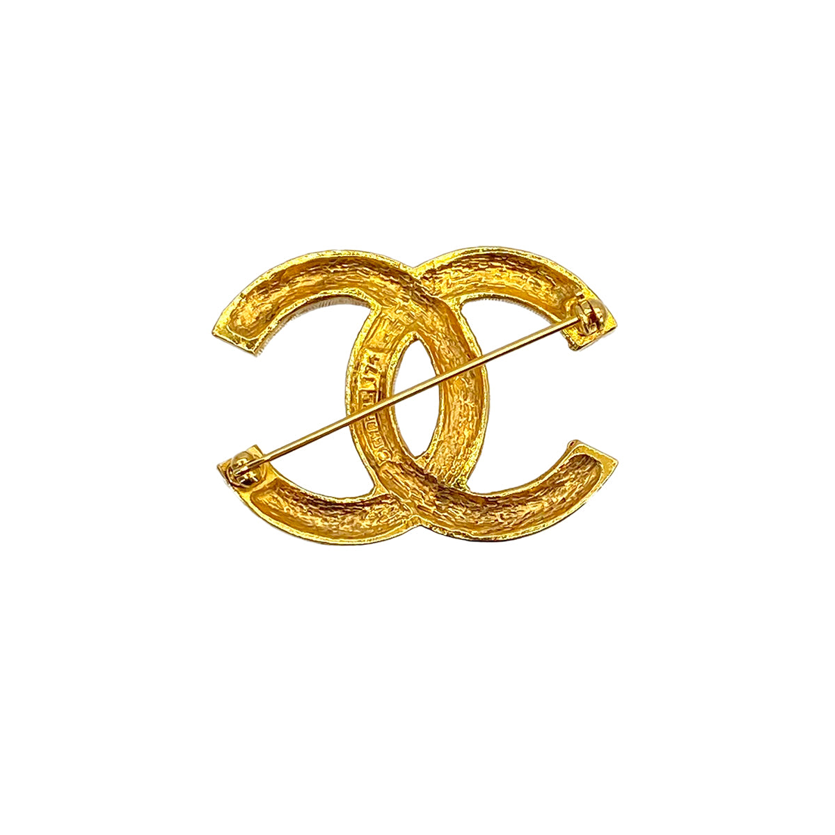 VINTAGE CHANEL BROOCH COCOMARK RHINESTONE GOLD ACCESSORY 90314757